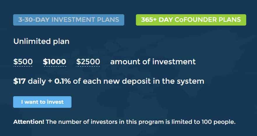 hex land investment plans 1 - [SCAM] Hex Land Review - HYIP: Profit 1.5% per day in 9 days