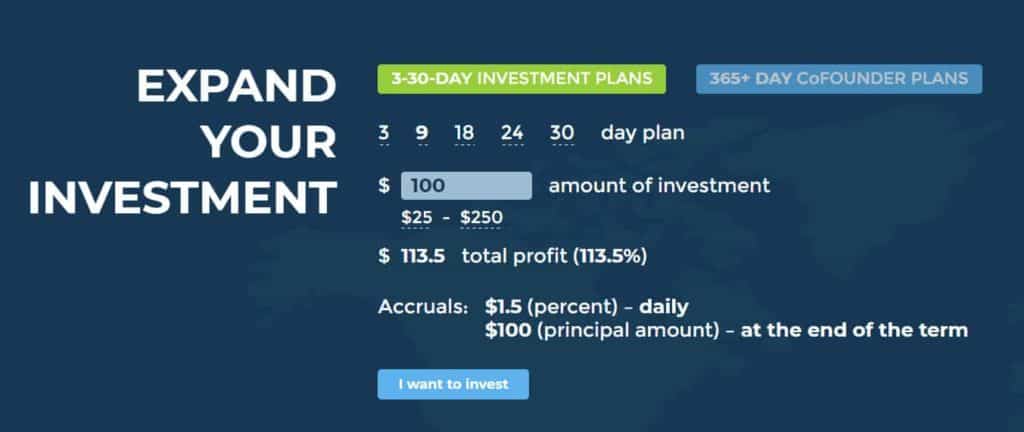 hex land investment plans 1024x432 - [SCAM] Hex Land Review - HYIP: Profit 1.5% per day in 9 days