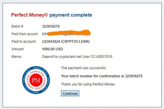 cc payment proof - [SCAM - STOP INVESTING] CryptoClerk Review - HYIP: Profit 2% per day in 20 business days!