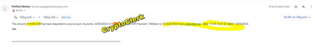 cc proof withdraw 1024x157 - [SCAM - STOP INVESTING] CryptoClerk Review - HYIP: Profit 2% per day in 20 business days!