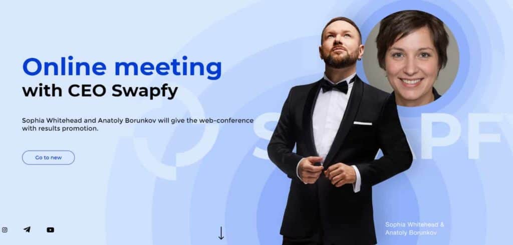 swapfy ceo 1024x490 - Swapfy News: Sophia Whitehead and Anatoly Borunkov's web conference on Swapfy news and past promotion