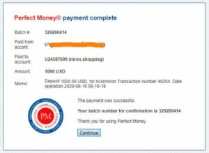 niron shopping payment proof 300x219 - [SCAM - STOP INVESTING] Niron Shopping: Mysterious shopping project!