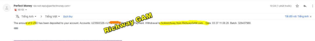 richwayagame payment 1024x134 - [SCAM - STOP INVESTING] Richway GAM Review - HYIP: Profit up to 3.5% per day and forever!