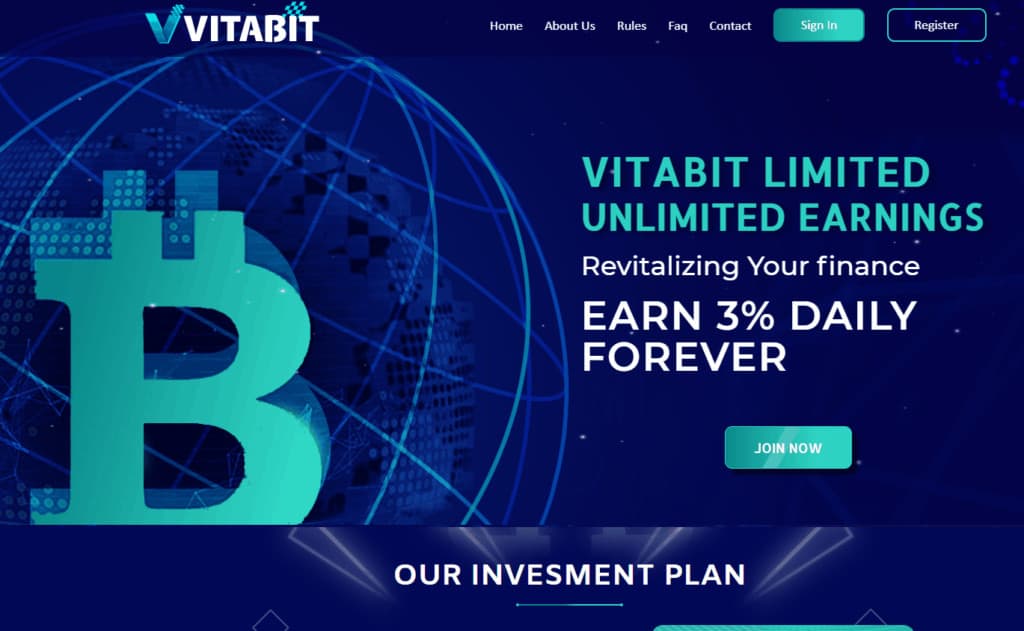 vitabit hyip 1024x631 - [SCAM - STOP INVESTING] VitaBit: profit 3% per day - forever. SCAM or LEGIT?