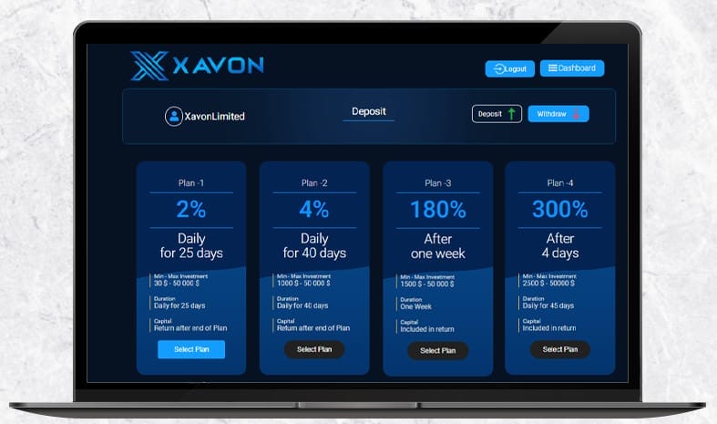 xavon investment plans - [SCAM - STOP INVESTING] Xavon: profit 2% daily for 25 days. SCAM or LEGIT?