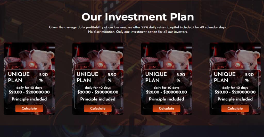 nft botrader investment plan 1024x533 - [SCAM - STOP INVESTING] NFTBOTrader: earn 5.2% daily for 40 days. SCAM or LEGIT?