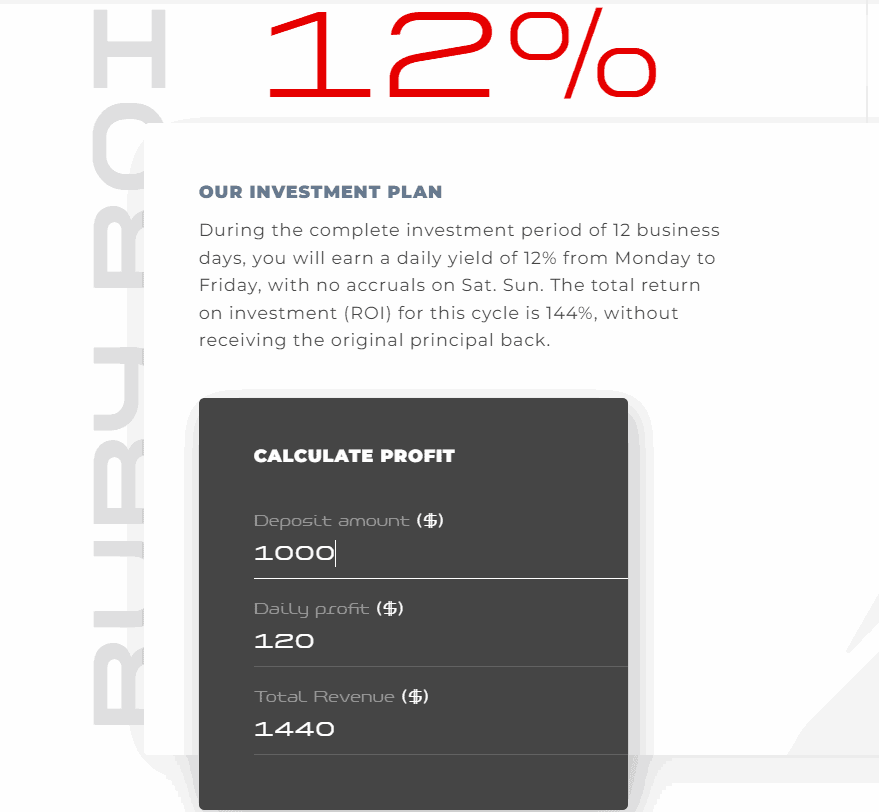 rubyroi plan - [SCAM - DON'T INVEST] RubyROI Review